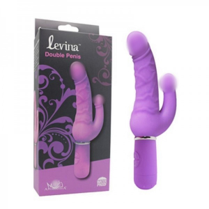 Вибратор для двойного проникновения "Levina Double Penis" фиолетовый