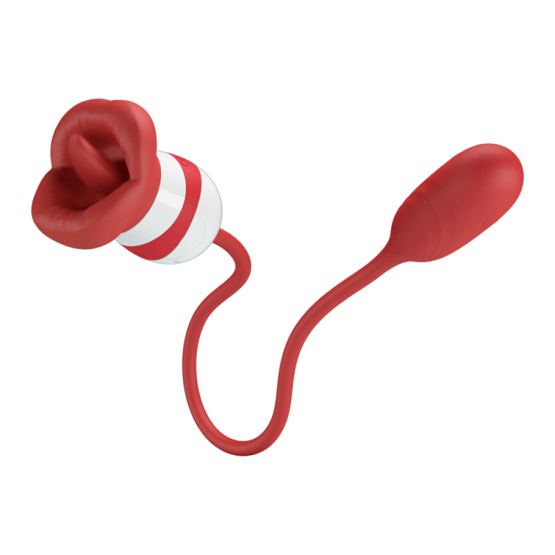 Стимулятор клитора + виброяйцо с двойной пульсацией "Pretty Love Aliyah" на гибком проводе 